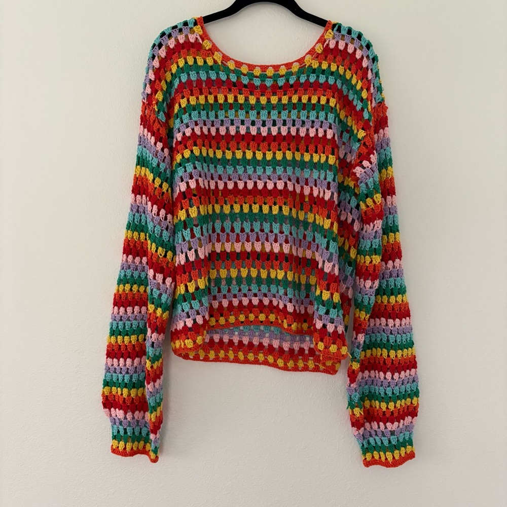 BiBi Multicolor Crochet Top